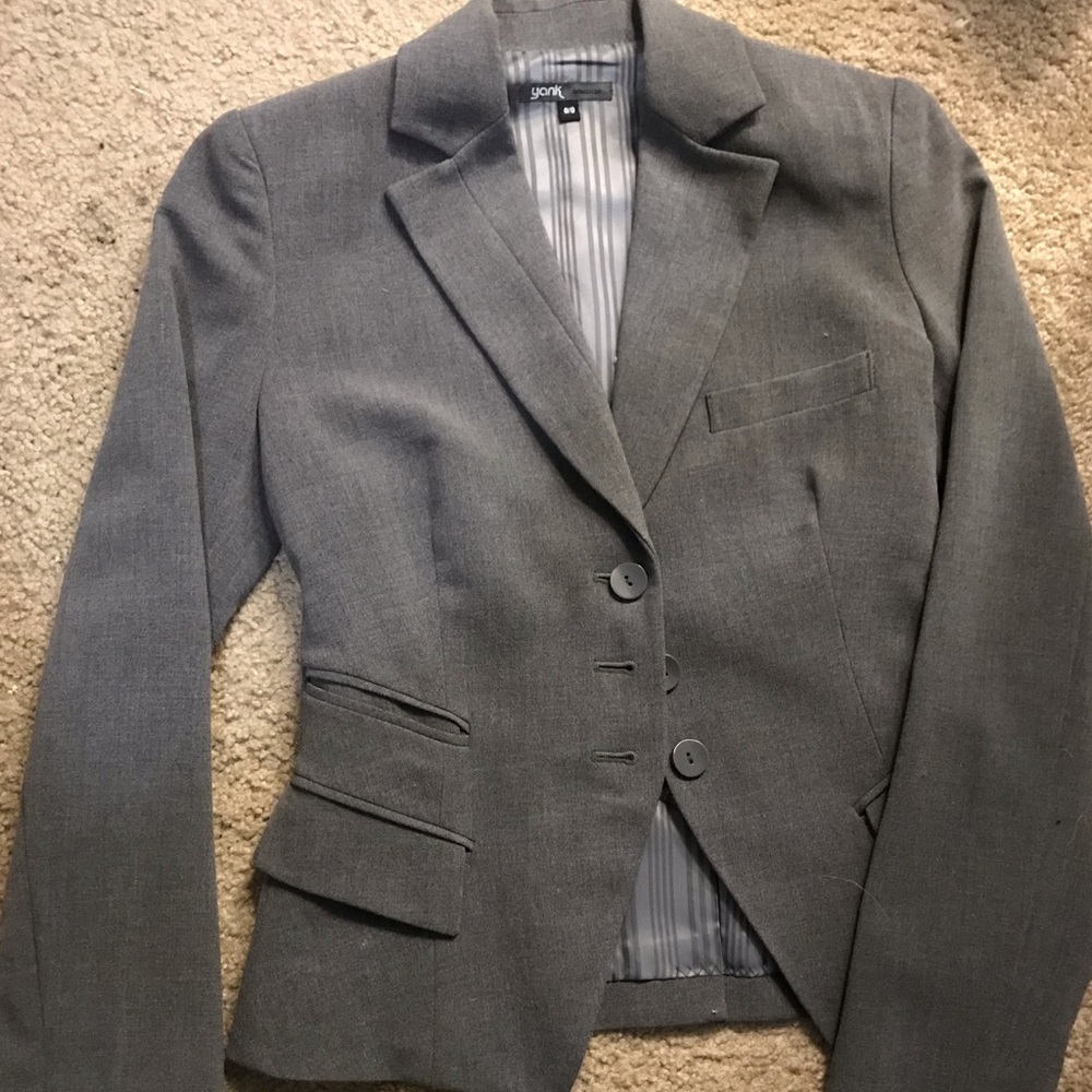 Women’s Blazer - Gray Yank American - Size 0